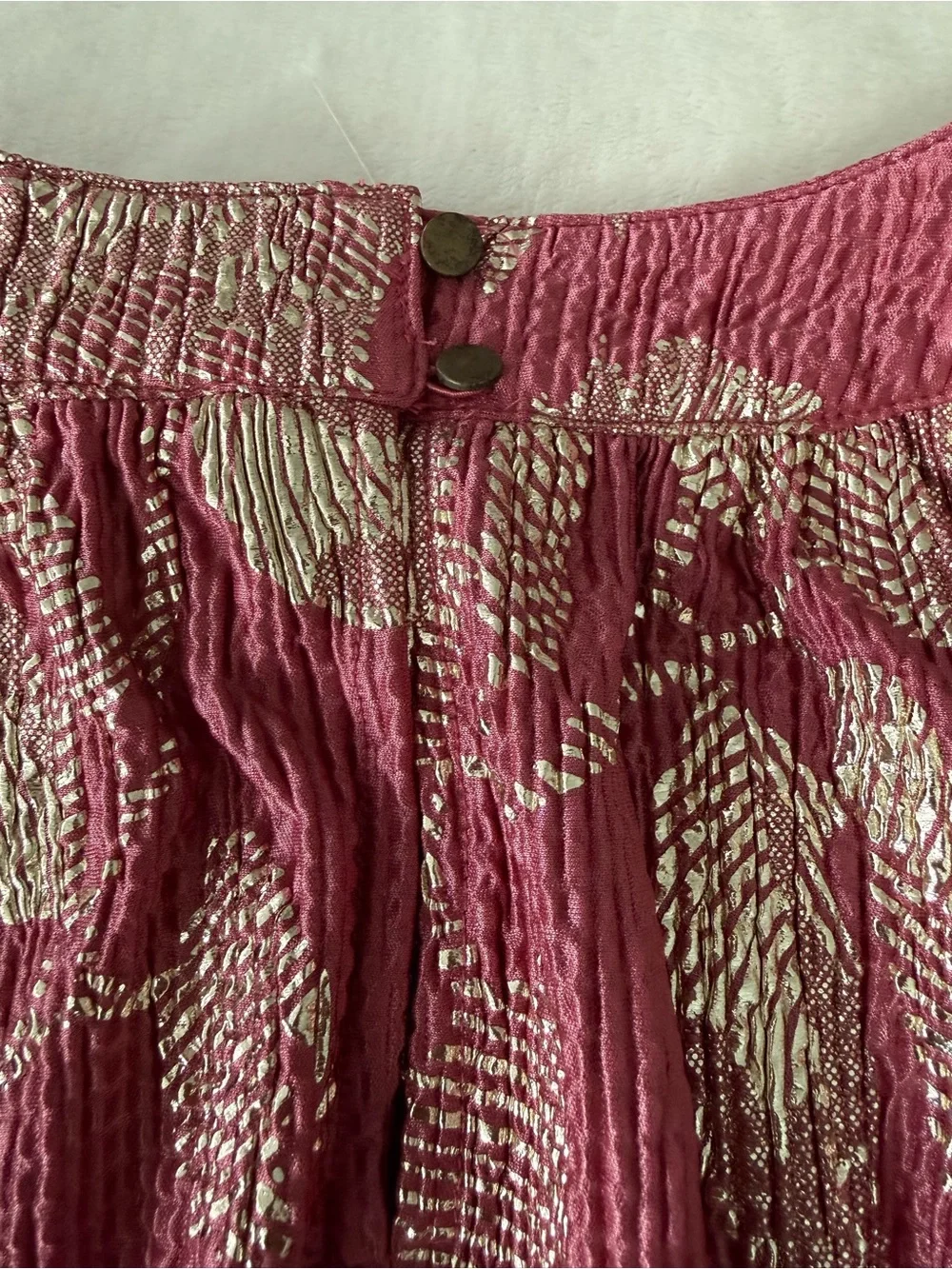 Anthropologie Feather Bone Halter Tank Top Blouse Crinkle Floral Large Pink E10 - Picture 7 of 7